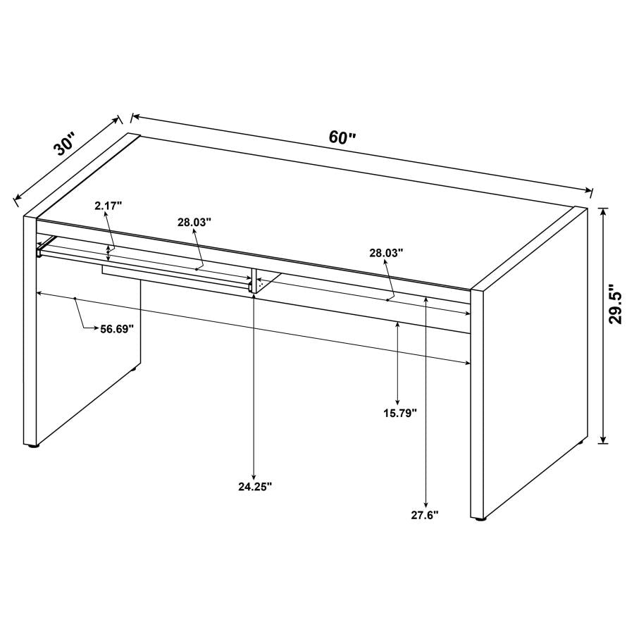 Skeena 60-inch Computer Desk with Keyboard Drawer Cappuccino