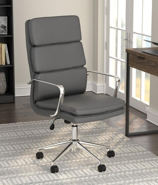 Ximena Upholstered Adjustable High Back Office Chair Gray