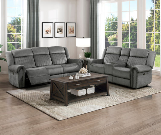 BRENNEN COLLECTION 2PC SOFA AND LOVESEAT CHARCOAL