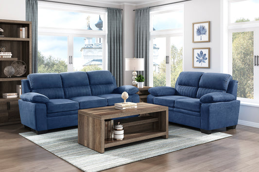 HOLLEMAN COLLECTION 2PC SOFA AND LOVE BLUE