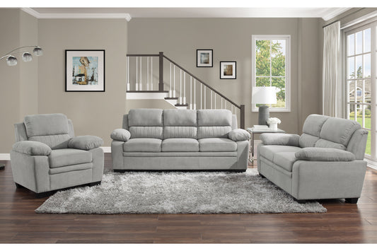 HOLLEMAN COLLECTION 3PC SOFA, LOVE AND CHAIR GRAY