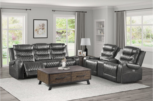 PUTNAM COLLECTION 2-PC POWER RECLINING SOFA AND LOVESEAT GRAY