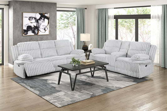GOODLAND COLLECTION RECLINING 2 PC SOFA LOVESEAT GRAY
