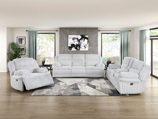 GOODLAND COLLECTION RECLINING 3 PC SOFA SET GRAY