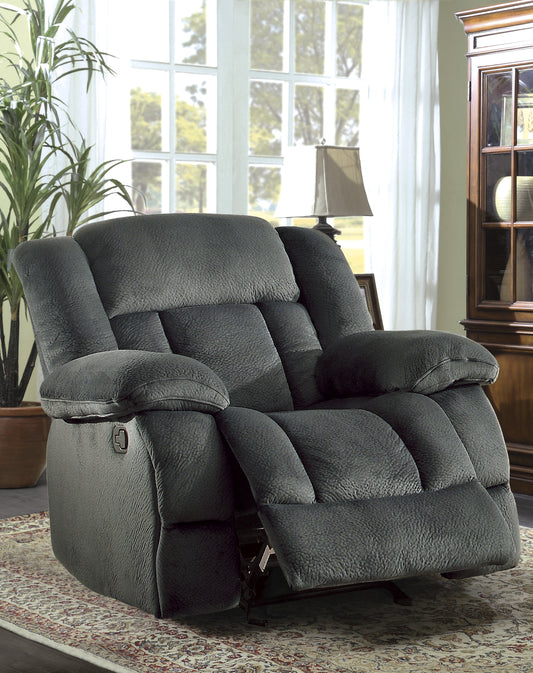 LAURELTON COLLECTION CHARCOAL GLIDER RECLINING CHAIR