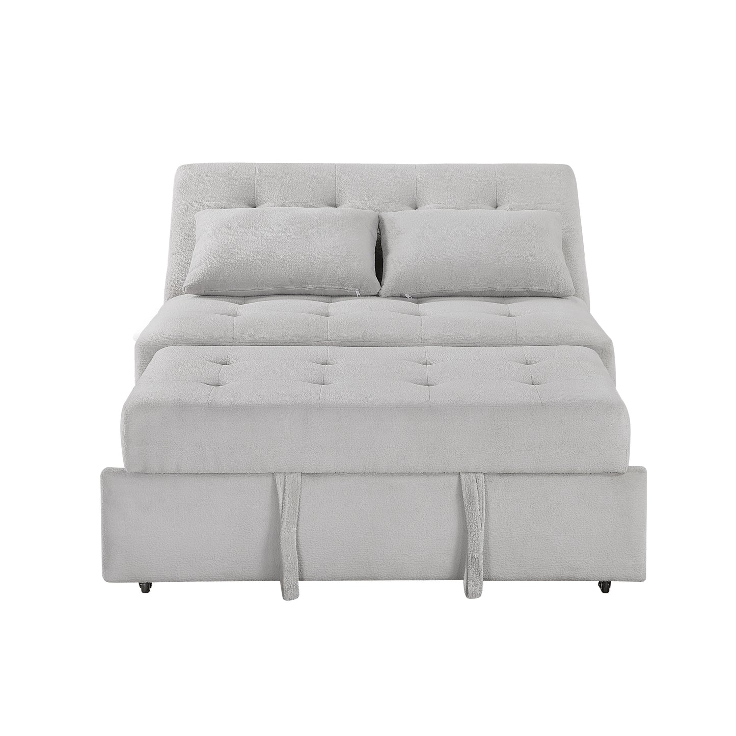 DESMOND COLLECTION CONVERTIBLE ARMLESS 2-SEATER GRAY