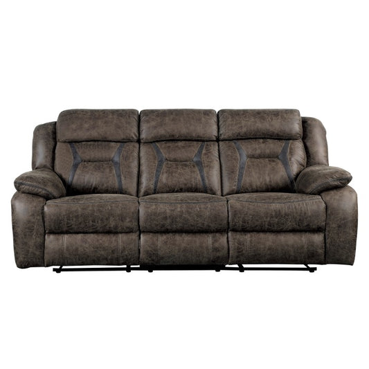 MADRONA HILL DOUBLE RECLINING SOFA DARK BROWN