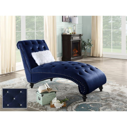BLUE VELVET CHAISE LOUNGE