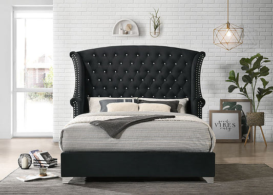 EK HABERSHAM BLACK VELVET BED FRAME