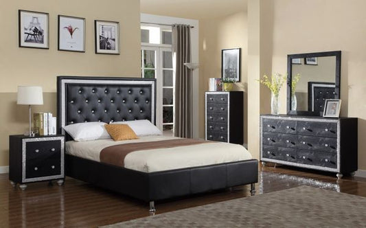 #9100-EK 1PC BLACK RHINESTONE PLATFORM BED