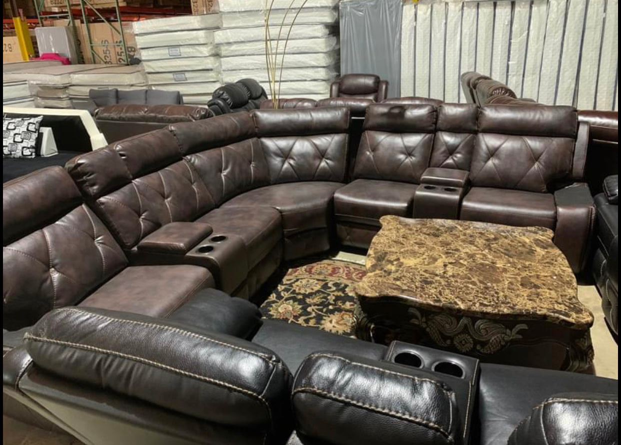 #6230 BROWN RECLINING SECTIONAL