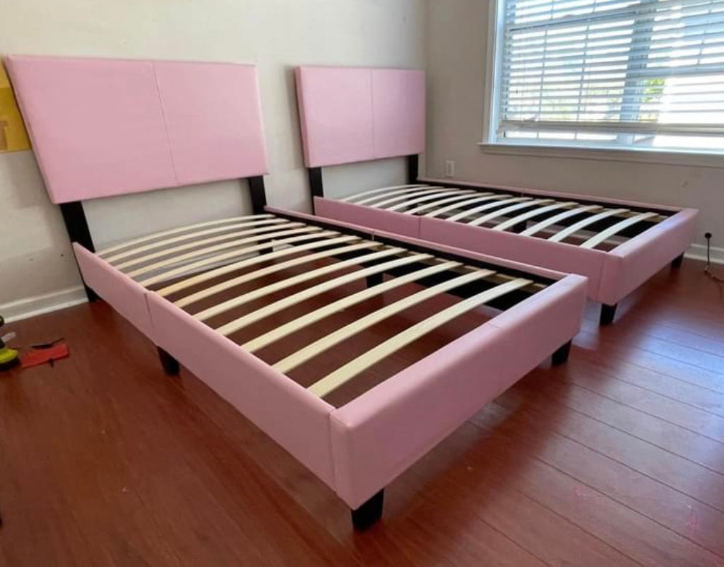 #8092 TWIN PINK PLATFORM BED