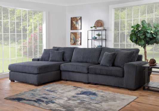LIBBY 3PC CHARCOAL SECTIONAL (LAF CHAISE)