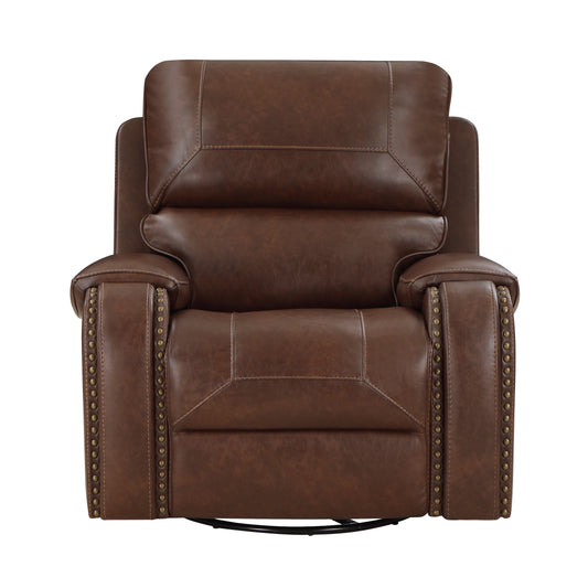 SHAWDOWFAX COLLECTION SWIVEL GLIDER RECLINING CHAIR BROWN