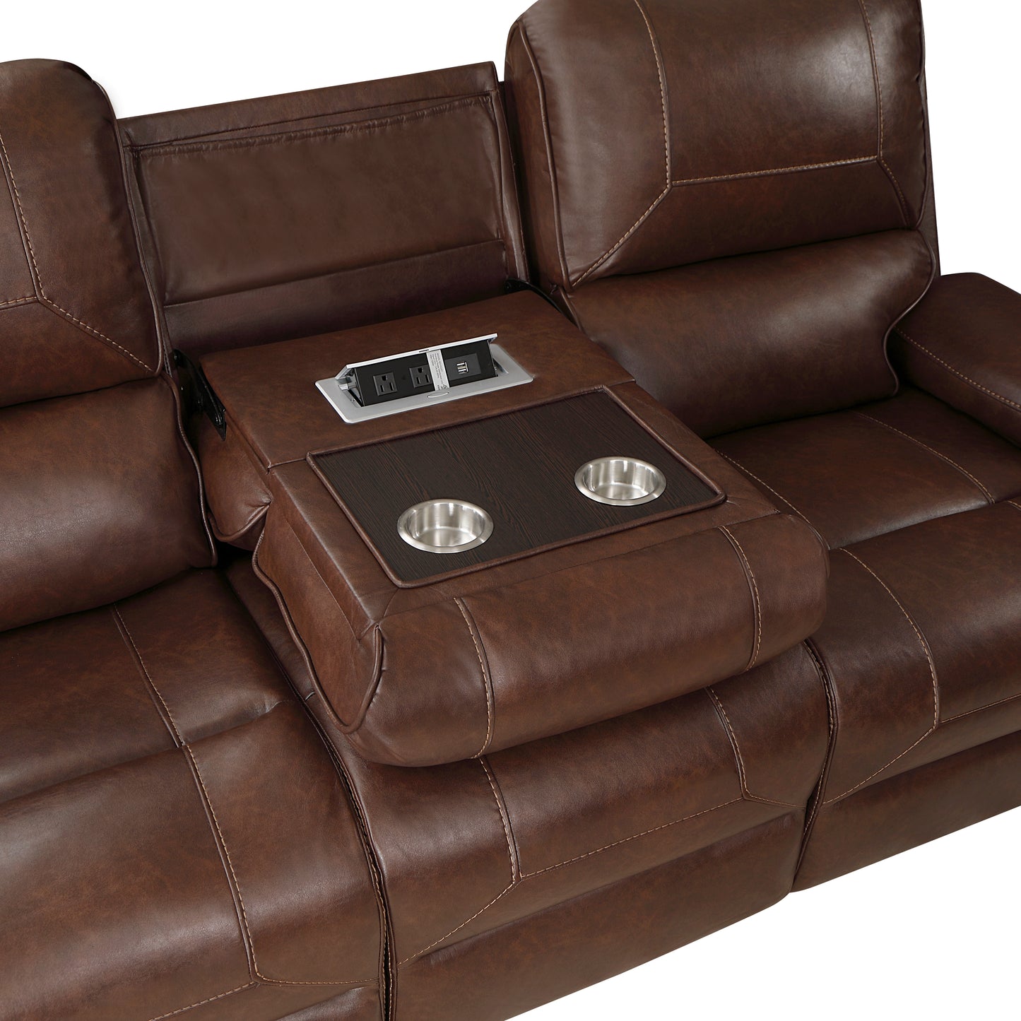 SHAWDOWFAX COLLECTION RECLINING SOFA BROWN
