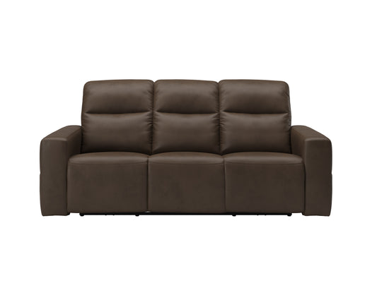 PAX COLLECTION DARK BROWN POWER RECLINING SOFA W/ POWER HEADREST