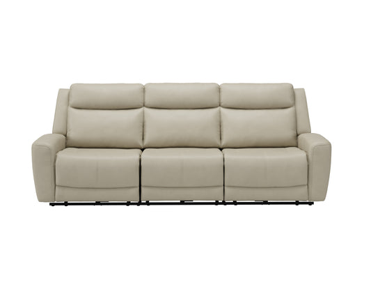 KNOX COLLECTION BEIGE GENUINE LEATHER MATCH POWER RECLINING SOFA