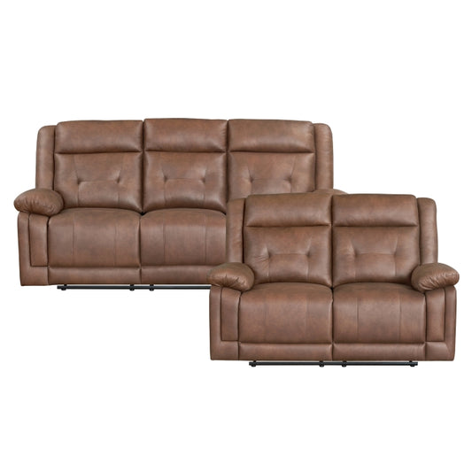 DOOLY COLLECTION 2PC SOFA AND LOVE BROWN