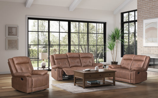 DOOLY COLLECTION 3PC SOFA, LOVE AND CHAIR BROWN