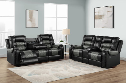 HART COLLECTION 2-PC RECLINING SOFA AND LOVESEAT BLACK
