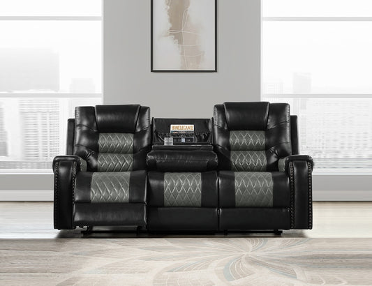 HART COLLECTION RECLINING 2-TONE SOFA BLACK