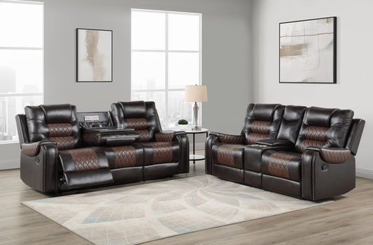 HART COLLECTION 2-PC RECLINING SOFA AND LOVESEAT BROWN