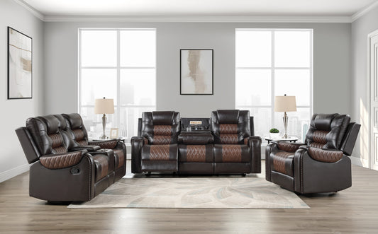 HART COLLECTION 3-PC RECLINING SOFA, LOVESEAT AND CHAIR BROWN