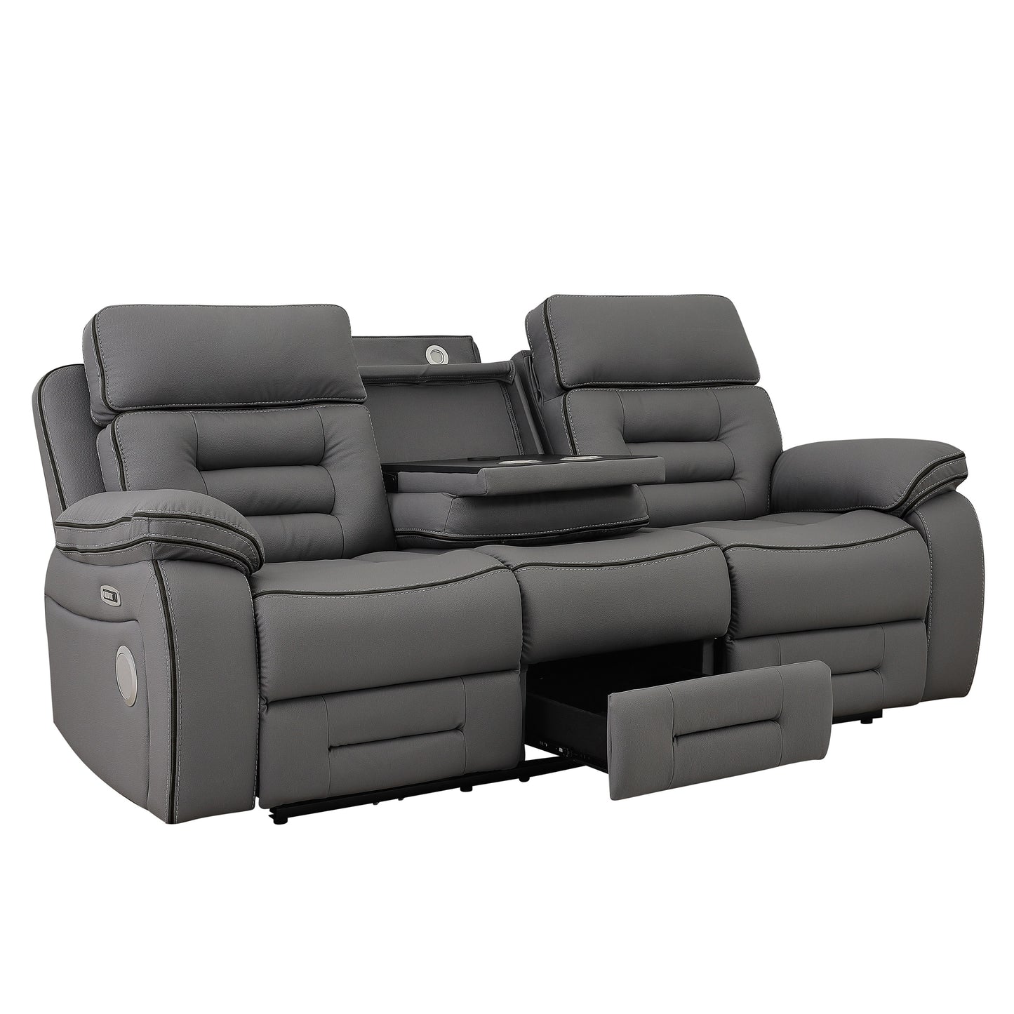 APOLLO COLLECTION POWER RECLINING SOFA SET GRAY