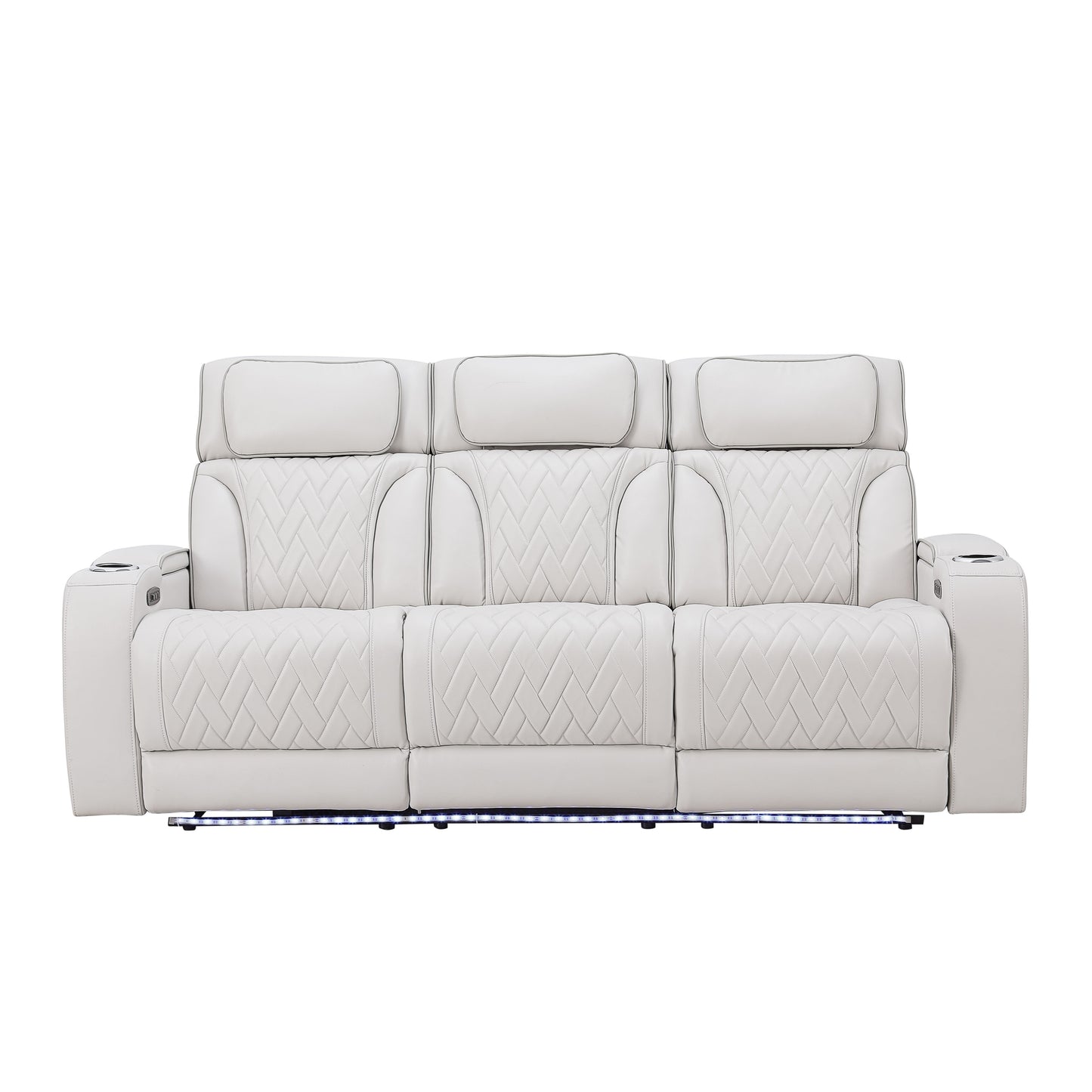 RITZY COLLECTION POWER RECLINING SOFA GRAY-WHITE