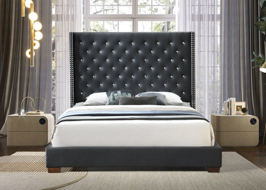 WINDSOR BLACK KING BED FRAME
