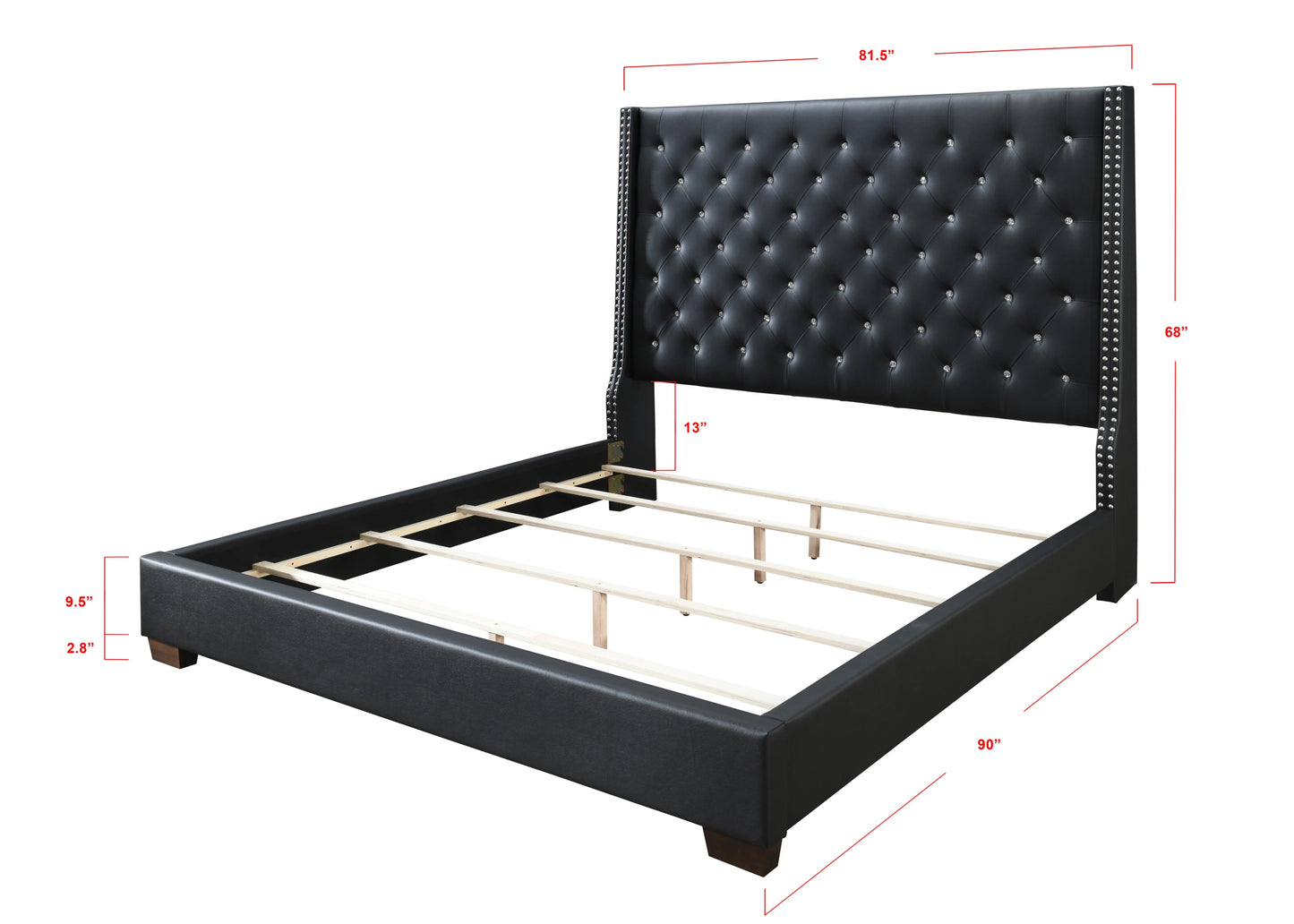 WINDSOR BLACK KING BED FRAME